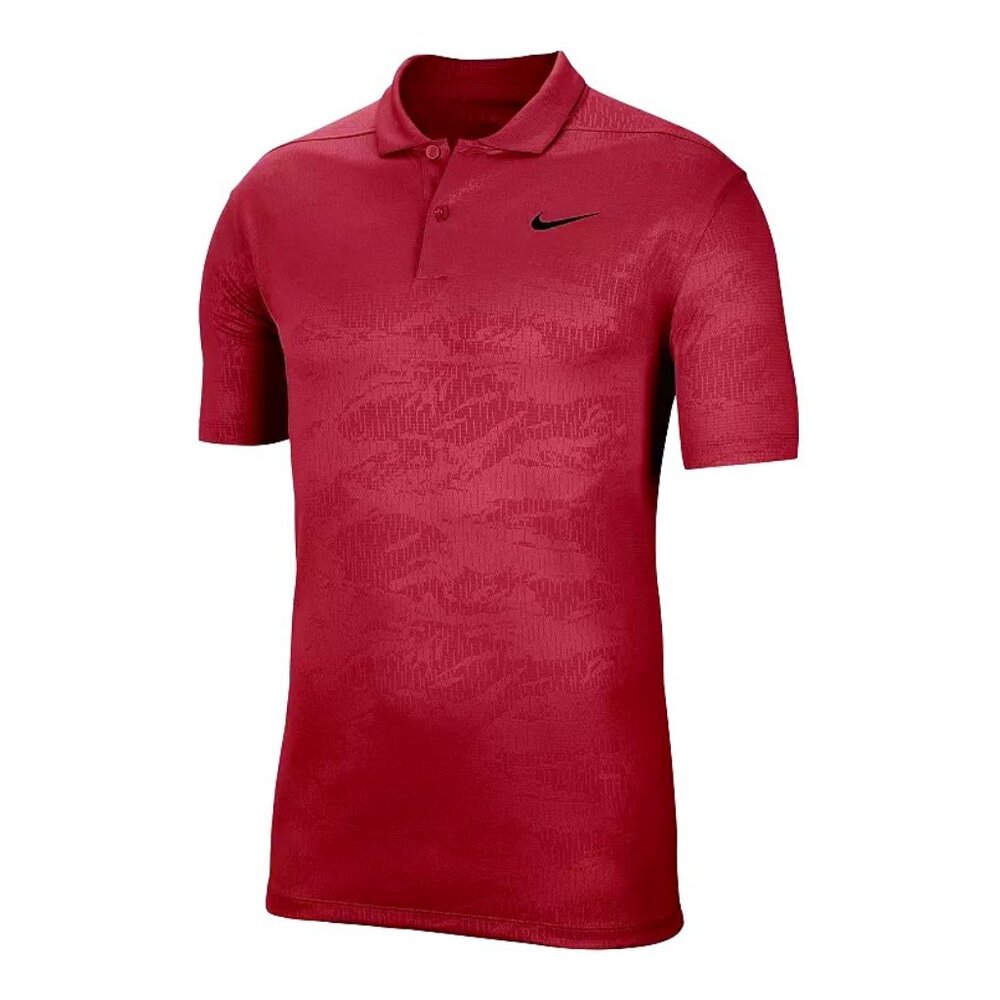 Nike Dri Fit Golf Polo Men XL Red Embossed Camo Standard Fit